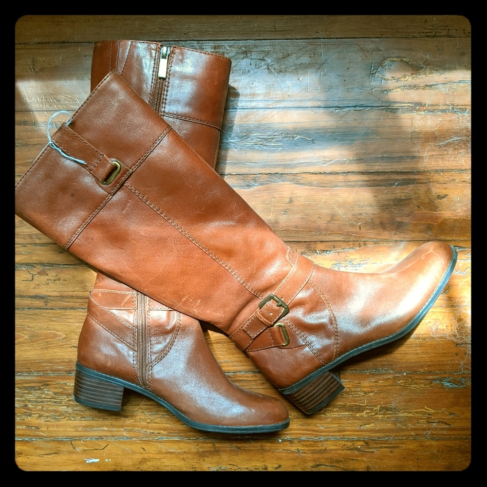 Bandolino Cognac riding boots new NEVER WORN